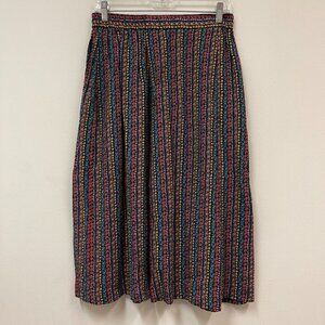 Vintage 1990s Doncaster Brightly Patterned Floral High Waisted Skirt Size 10